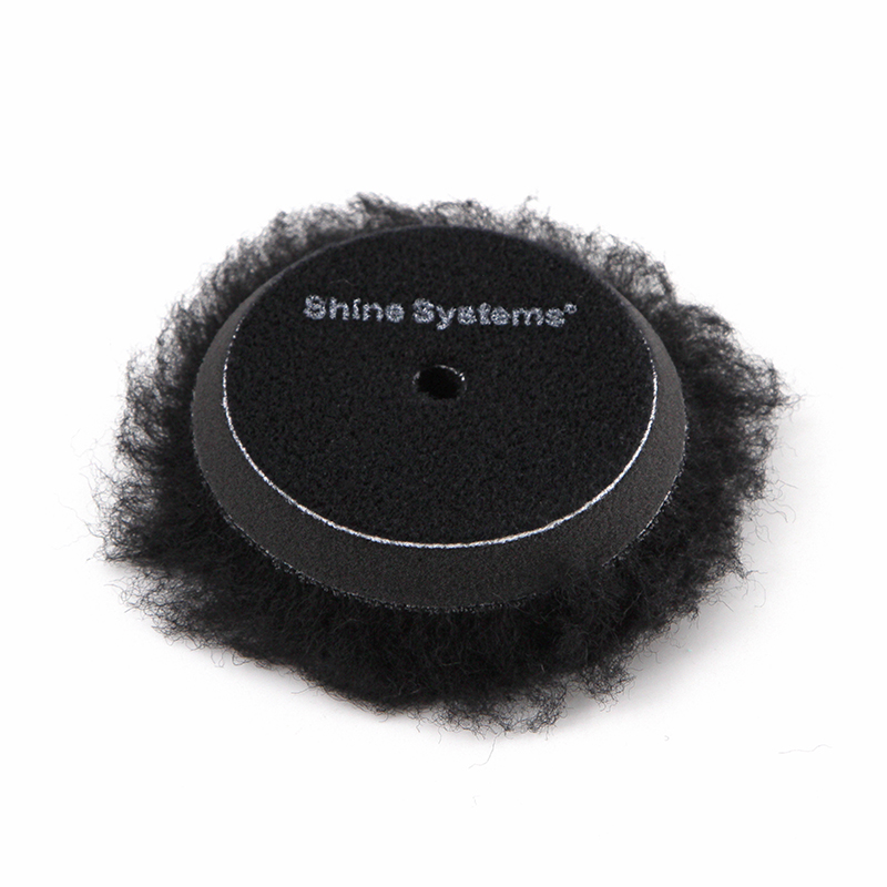 Shine Systems Black Wool Pad - полировальный круг из черного меха, 75 мм