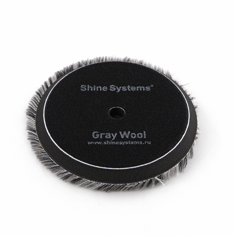 Shine Systems Gray Wool Pad - полировальный круг из серого меха, 130 мм