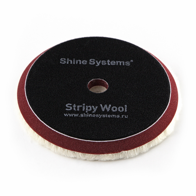 Shine Systems Stripy Wool Pad - полировальный круг из стриженого меха, 155 мм