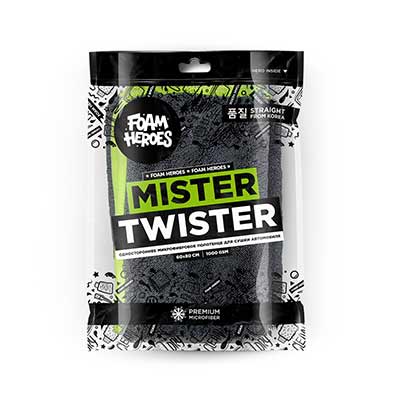 Foam Heroes Mr. Twister одностороннее микрофибровое полотенце для сушки автомобиля 60х80см, 1000г/м2