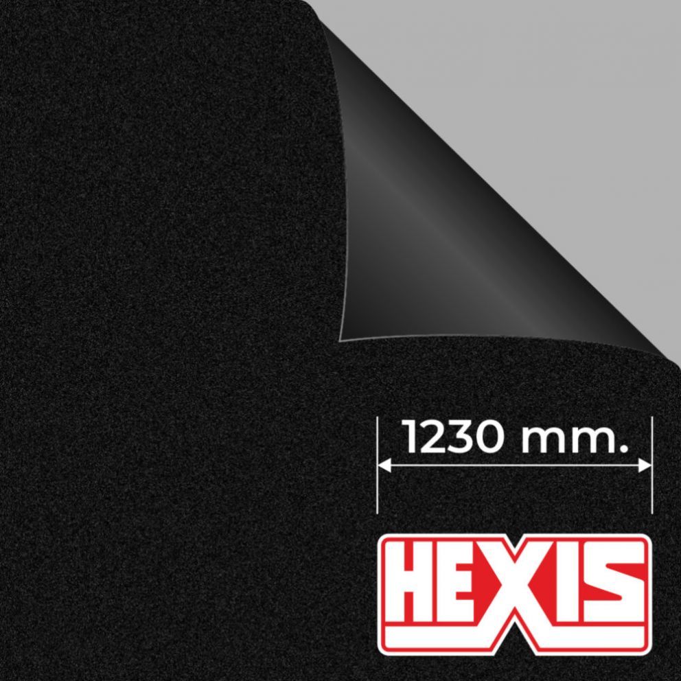 HEXIS Tack Textured Black (1.23 М) - Виниловая пленка для салона авто (Чёрная матовая)