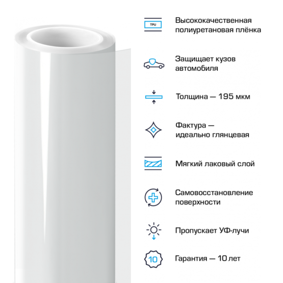 MEMBRANE TPU ULTIMATE GLOSS (1,52 М) - Полиуретановая антигравийная пленка 195 мкм