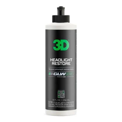 3D GLW Headlight Restore - Полироль для восстановления прозрачности фар, 236 мл