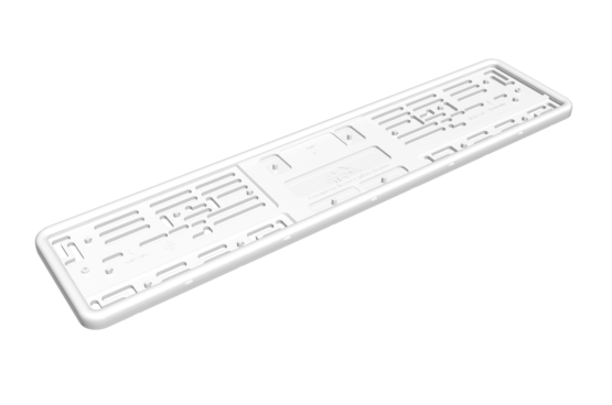 Рамка автомобильного номера силиконовая c пластиковой основой белая ARS 2.0 520 х 112 мм