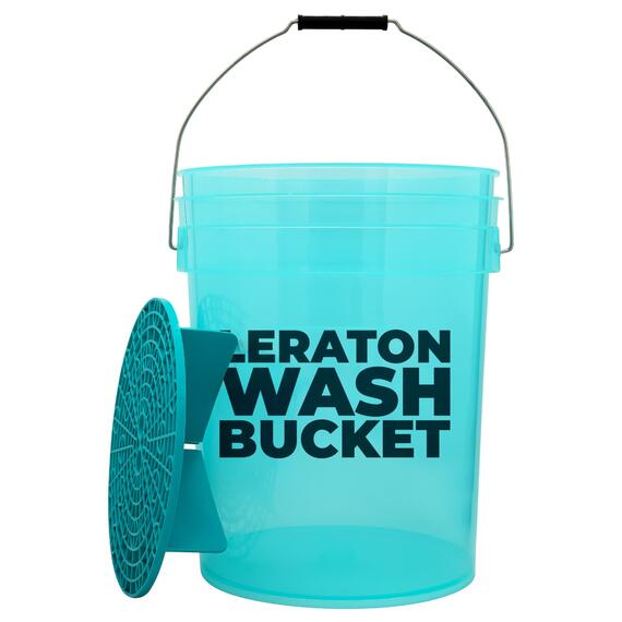 Прозрачное ведро для мойки автомобилей с сепаратором (бирюзовое) 20л LERATON DETAILING BUCKET WBT